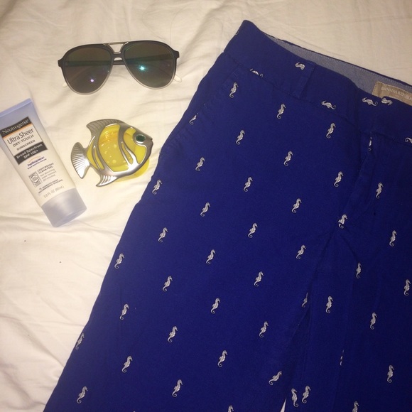 🔴 Blue seahorse ankle pants