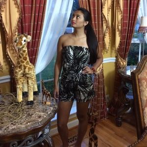 Brown and white Jungle themed Romper!