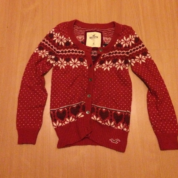 Hollister red Cardigan xs 3/4 sleeve