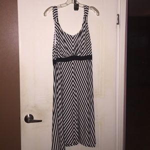 Black and white striped dress