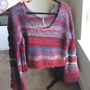 Cutout Back Off-the-Shoulder Striped Sweater