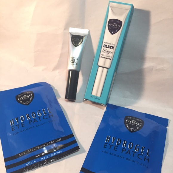Eyeko Bundle- Black Magic, 2 Eye Patches, Brow Gel