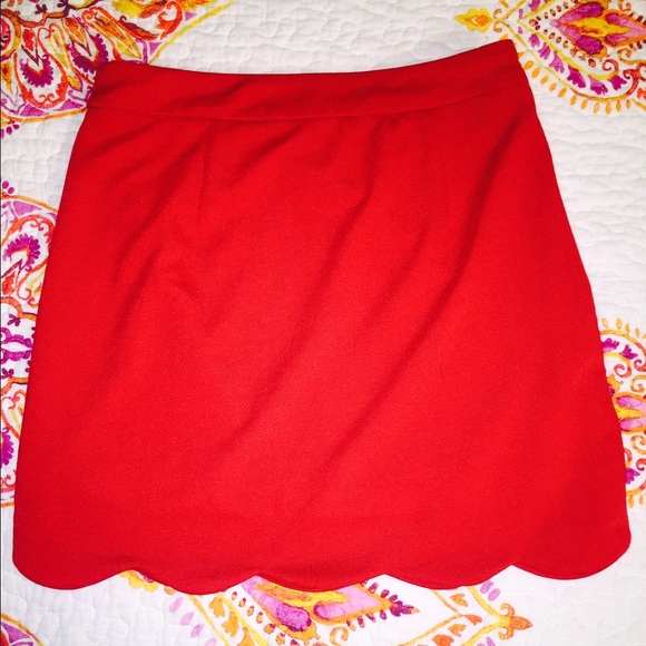 Red Scalloped skirt