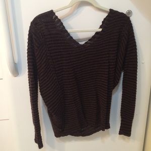 Free people black and brown stripped sweater