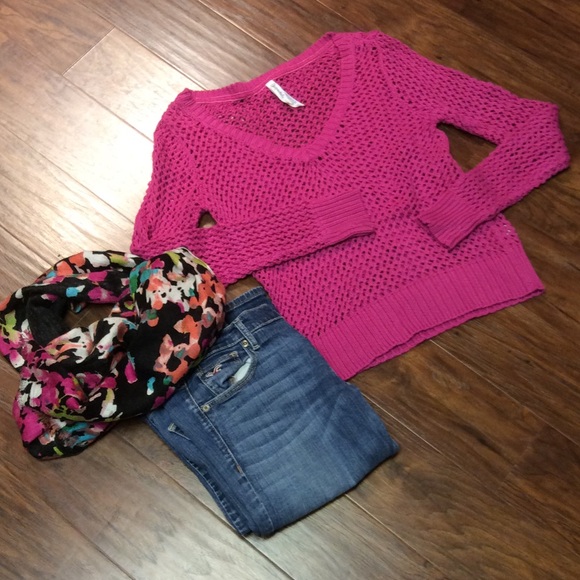 Aeropostale Sweaters - 💕AEROPOSTALE OPEN KNIT PINK SWEATER💕