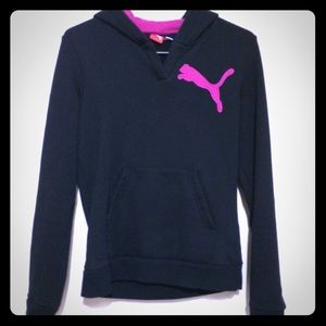 Black and Pink PUMA pullover Hoodie