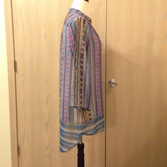 Multi colored v neck dress top! - Picture 2 of 3