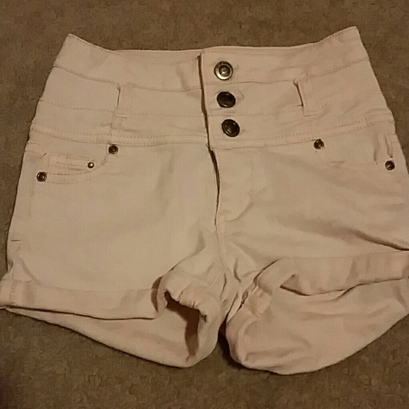 Pastel pink high waisted shorts