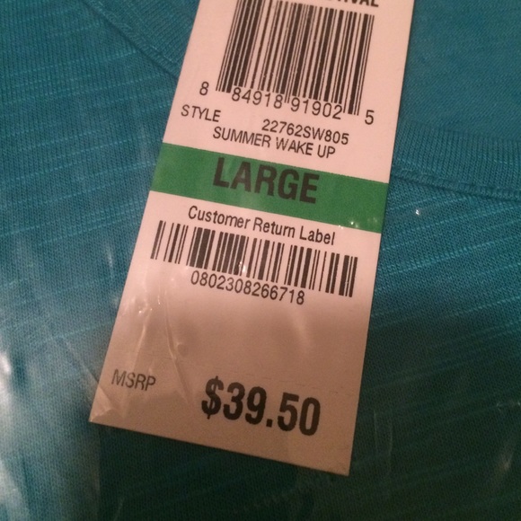 Style & co. teal fringe top - Picture 2 of 4