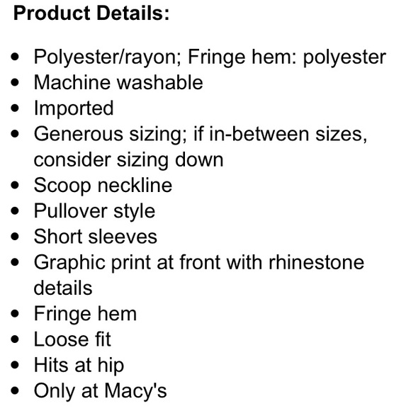 Style & co. teal fringe top - Picture 4 of 4