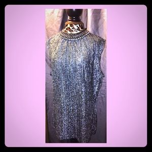 Vintage 1960's glittery sleeveless top