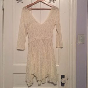 White Lace Tissue Hem Free People Dress