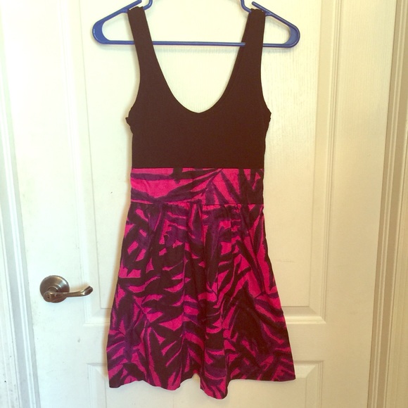 Black, purple  and pink Express dress