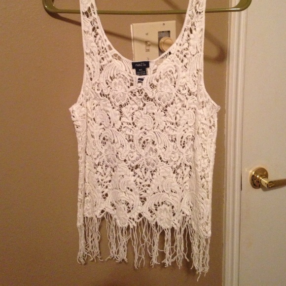 Crochet tank with fringe