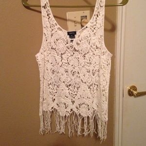 Crochet tank with fringe