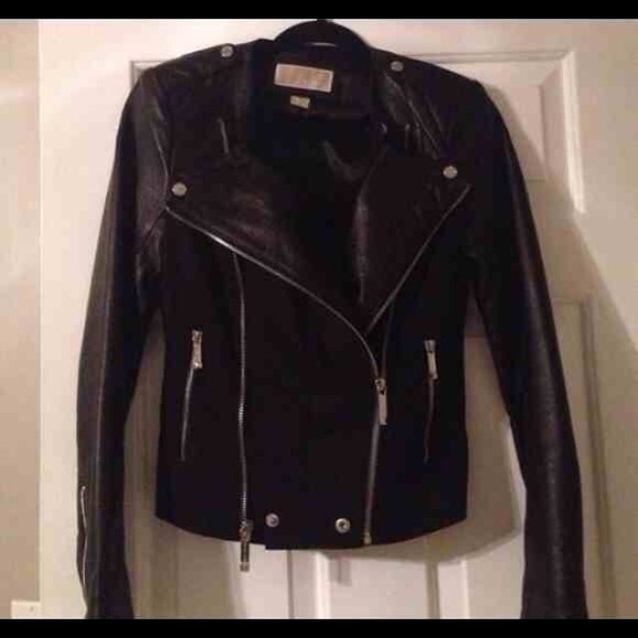 Michael Kors Leather Moto Jacket - Picture 2 of 4
