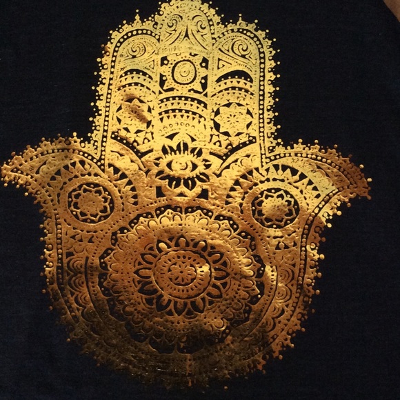 Gold Hamsa spiritual Yoga tank - Picture 3 of 4