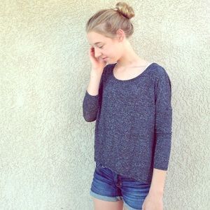 SOLD🙅🏼AE charcoal quarter sleeve shirt