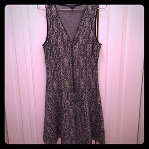 THEORY chevron print zip front drop waist dress.