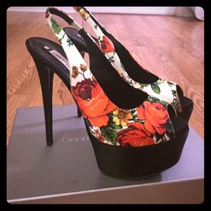 Gianmarco Lorenzi sling back peep toe pumps