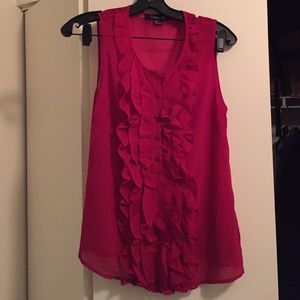Ruffle red blouse