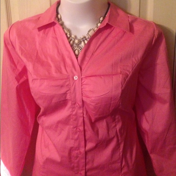 Salmon professional work blouse