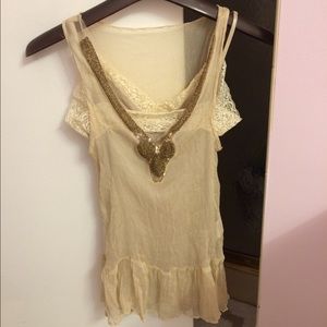 Stylish gold spengle embroiderd top