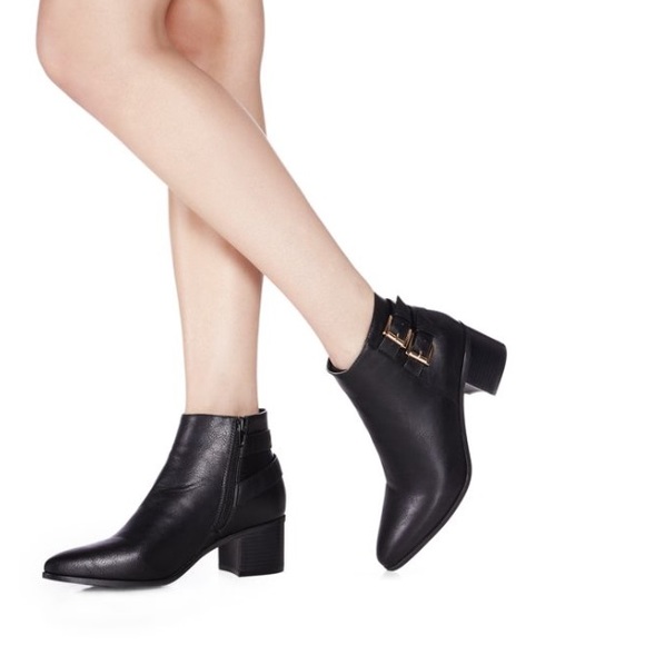 Vegan Leather Pointed Ankle Boots