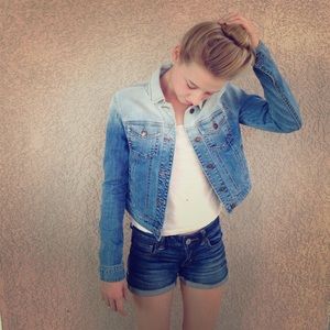 Fun two toned denim jacket