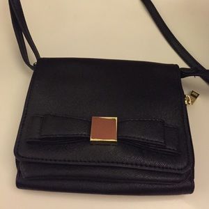 Crossbody Black Bag with Bow