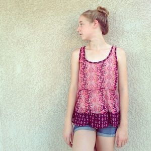 Fun floral chiffon shirt