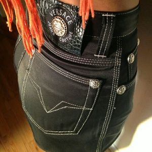 VERSACE JEANS COUTURE HIGH WAISTED SHORTS