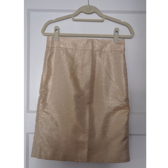Gold J. Crew pencil skirt