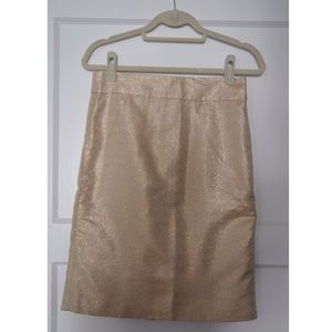Gold J. Crew pencil skirt