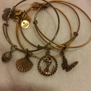 Alex&Ani 4pk - cupcake, butterfly, shell, anchor