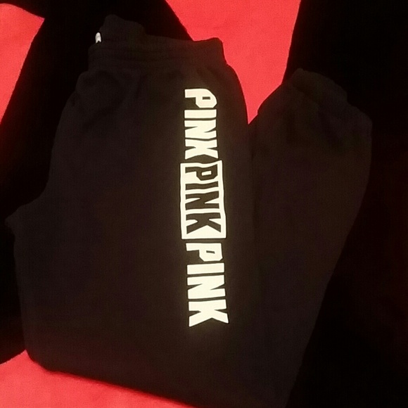 Pink dark blue sweat pants