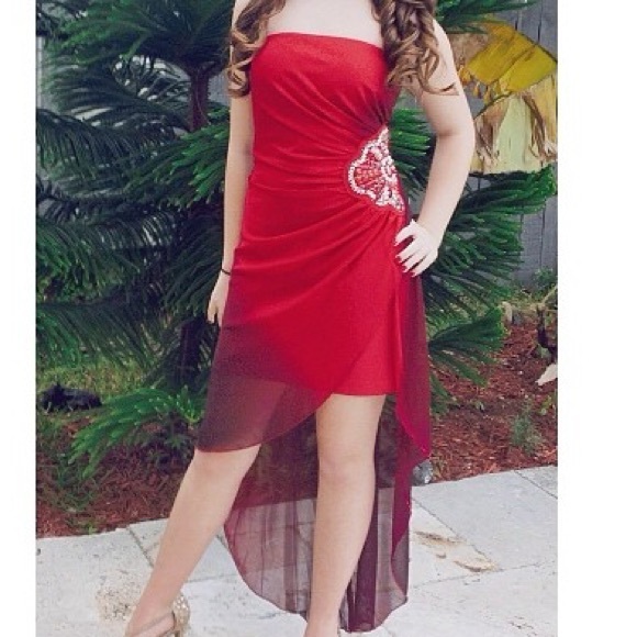 High-Low Red Formal Dress