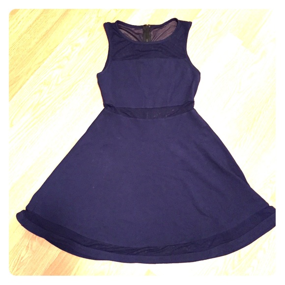 Navy Mess Cutout Dress
