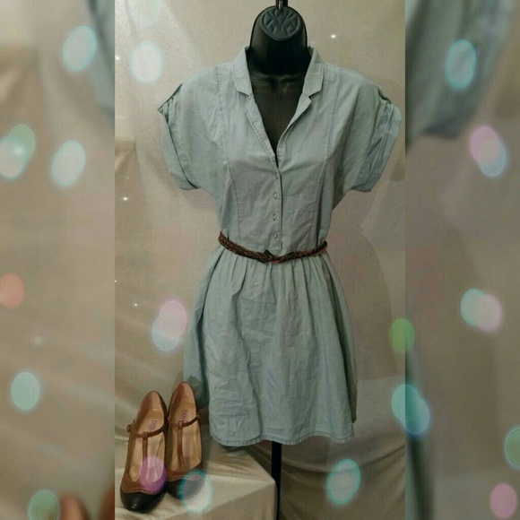 Denim collared dress