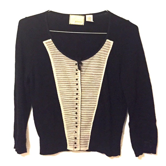 Anthropologie tuxedo-inspired black sweater