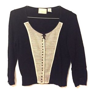 Anthropologie tuxedo-inspired black sweater
