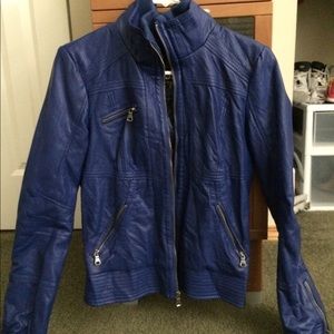 GUESS blue leather jacket!!!