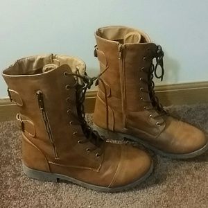 Tanish-brown combat boots