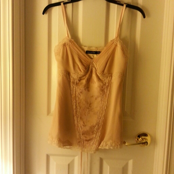 Peach lace tank top