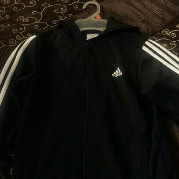 Hooded adidas zip up sweatshirt
