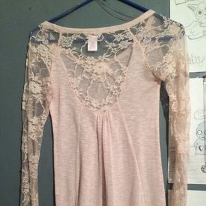 Lace pink top