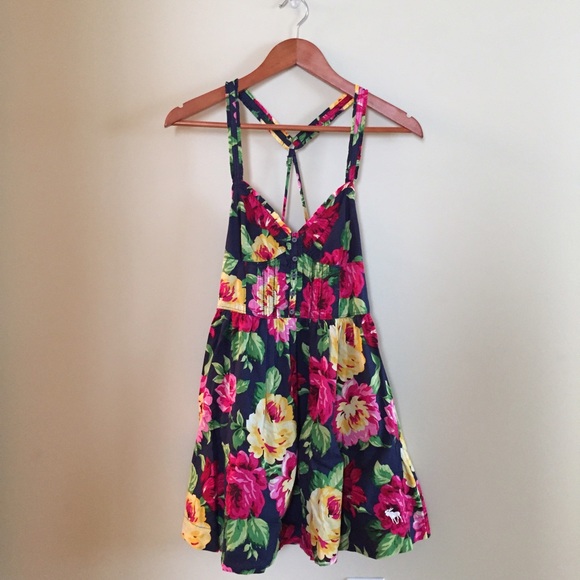 Abercrombie & Fitch Navy floral printed dress.