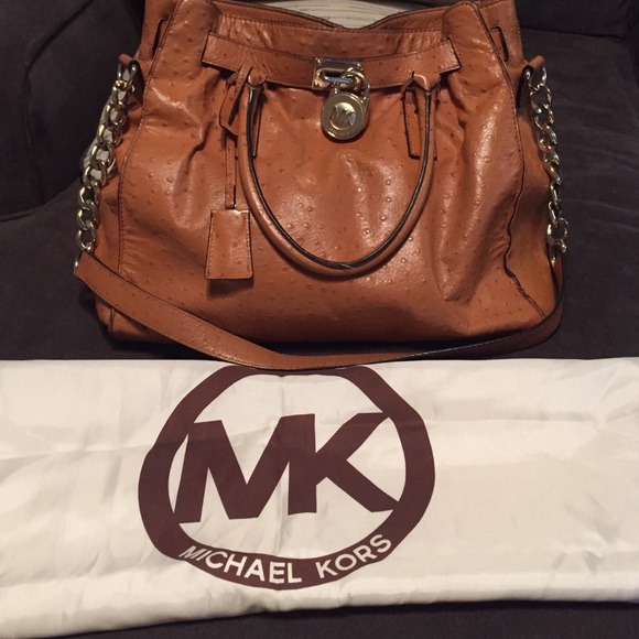 Michael Kors Ostrich-embossed Hamilton handbag