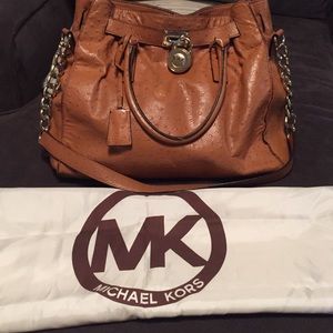 Michael Kors Ostrich-embossed Hamilton handbag