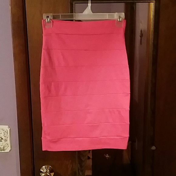 Hot pink bodycon skirt